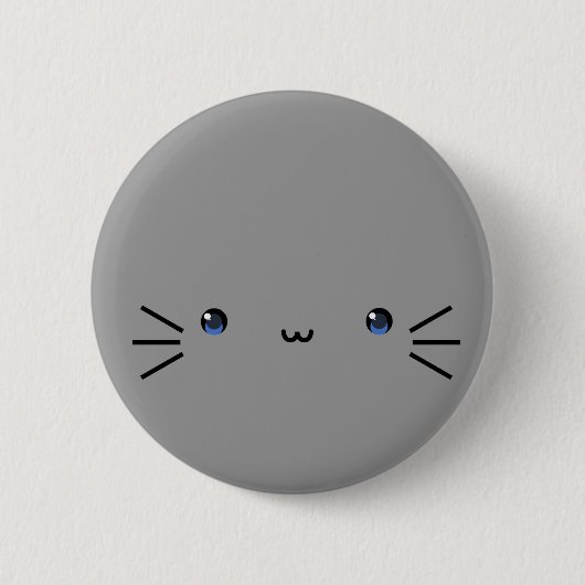 Badge Rond 5 Cm bouton gris de neko (Devant)