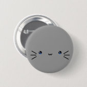 Badge Rond 5 Cm bouton gris de neko (Devant & derrière)