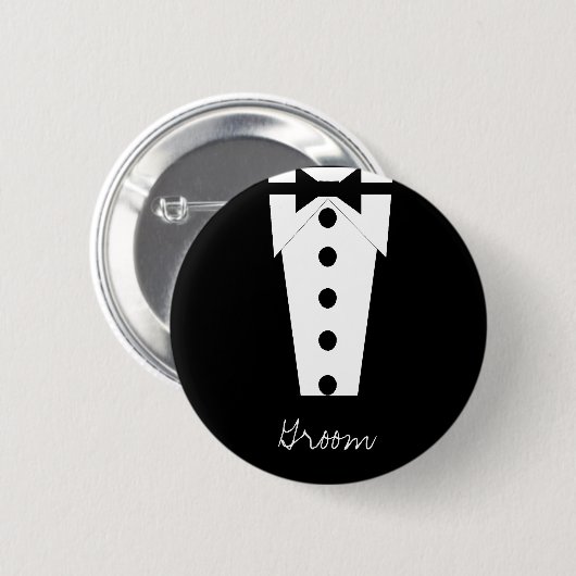 Badge Rond 5 Cm Bouton Groom (Devant & derrière)