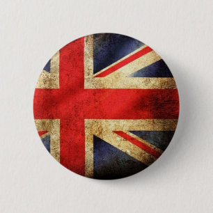 Badge Rond 5 Cm Bouton Grunge British Flag