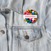 Badge Rond 5 Cm Bouton Gumballs de nom (En situation)