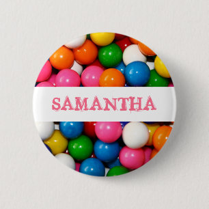 Badge Rond 5 Cm Bouton Gumballs de nom