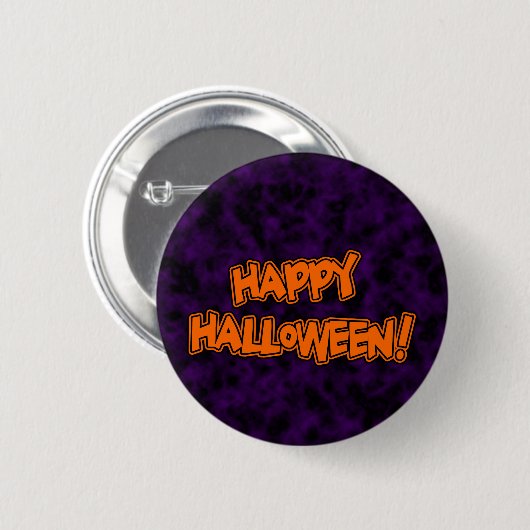 Badge Rond 5 Cm Bouton Halloween heureux (Devant & derrière)