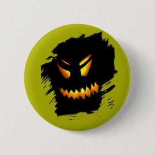 Badge Rond 5 Cm Bouton Halloween Jack-O-Lantern Face