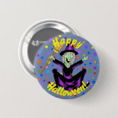 Badge Rond 5 Cm Bouton Halloween sorcière (Devant & derrière)