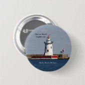 Badge Rond 5 Cm Bouton Harbour Beach Lighthouse (Devant & derrière)
