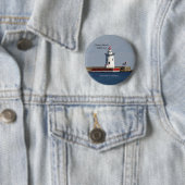 Badge Rond 5 Cm Bouton Harbour Beach Lighthouse (En situation)