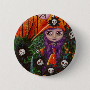 Badge Rond 5 Cm Bouton Haunted Garden Halloween