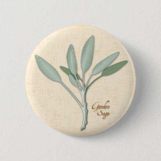 Badge Rond 5 Cm Bouton Herbe Sage Garden (Devant)