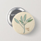 Badge Rond 5 Cm Bouton Herbe Sage Garden (Devant & derrière)