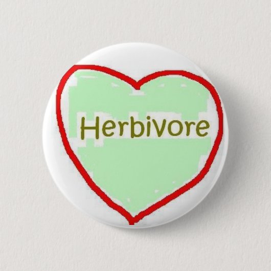 Badge Rond 5 Cm Bouton herbivore de coeur (Devant)