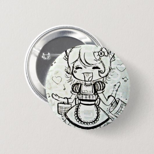 Badge Rond 5 Cm Bouton heureux (Devant & derrière)