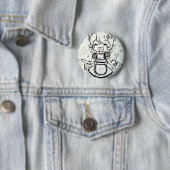 Badge Rond 5 Cm Bouton heureux (En situation)