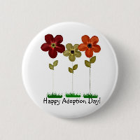 bouton heureux de jour d'adoption