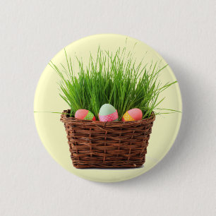 Badge Rond 5 Cm Bouton heureux de Pâques