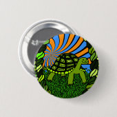Badge Rond 5 Cm Bouton heureux de tortue (Devant & derrière)