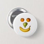 Badge Rond 5 Cm Bouton heureux de visage de fruit (Devant & derrière)