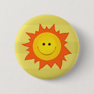 Badge Rond 5 Cm Bouton heureux du soleil