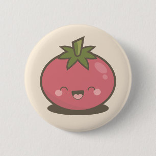 Badge Rond 5 Cm Bouton heureux mignon d'insigne de Pin de tomate