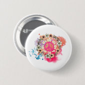 Badge Rond 5 Cm Bouton Hippie (Devant & derrière)