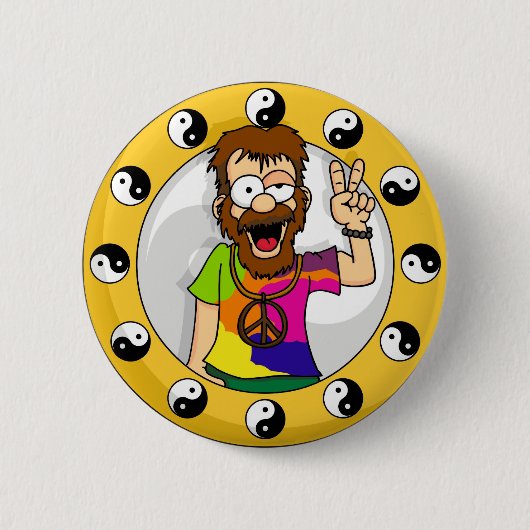 Badge Rond 5 Cm Bouton hippie (Devant)