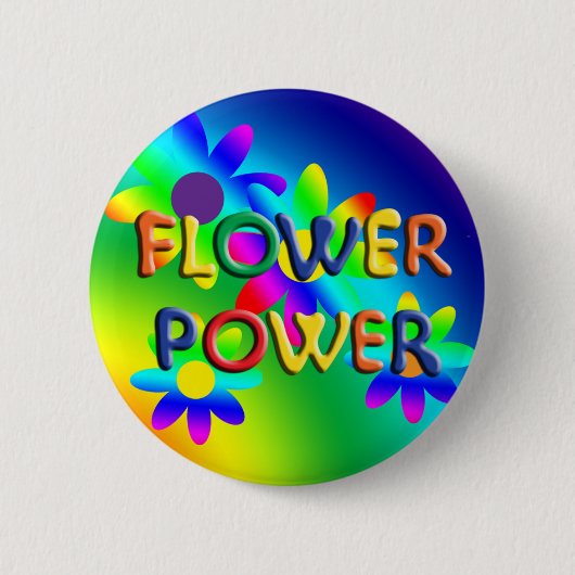Badge Rond 5 Cm Bouton Hippie de l'alimentation du fleur (Devant)