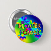 Badge Rond 5 Cm Bouton Hippie de l'alimentation du fleur (Devant & derrière)