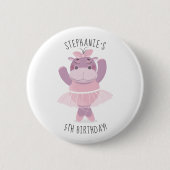 Badge Rond 5 Cm Bouton Hippo Ballerina (Devant)