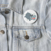 Badge Rond 5 Cm Bouton Hippo Bouton de natation mignonne (En situation)
