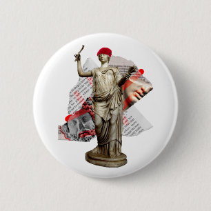 Badge Rond 5 Cm Bouton Hipster Statue