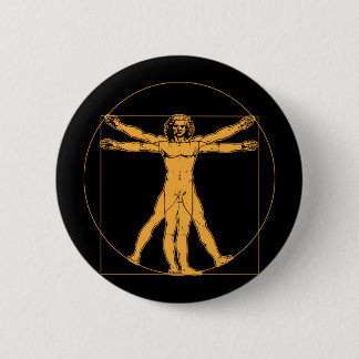 Badge Rond 5 Cm Bouton Homme Da Vinci Vitruvian