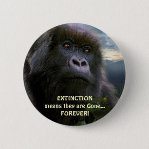 Badge Rond 5 Cm Bouton "HOPE" anti-extinction du gorille de montag