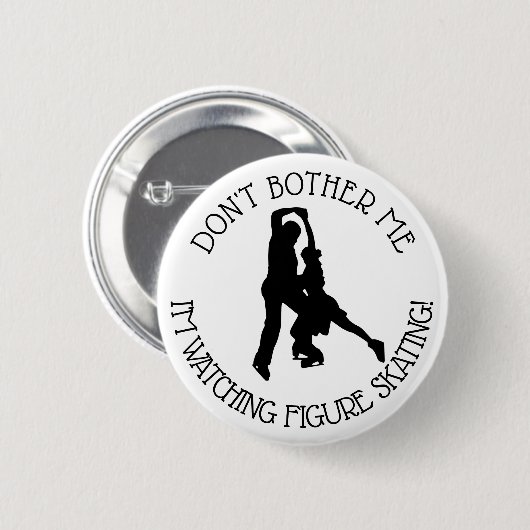 Badge Rond 5 Cm Bouton Humour de l'indicateur de patinage sur glac (Devant & derrière)