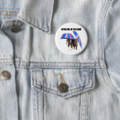 Badge Rond 5 Cm Bouton hurlant dans la pluie (En situation)
