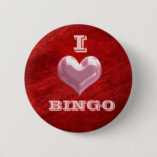 Badge Rond 5 Cm Bouton I Heart Bingo (Devant)