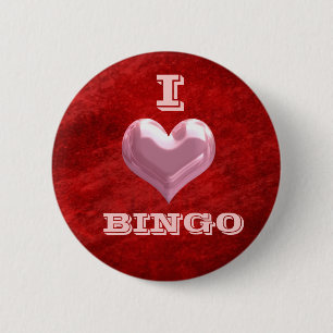 Badge Rond 5 Cm Bouton I Heart Bingo
