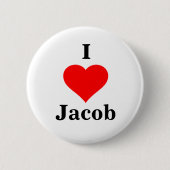 Badge Rond 5 Cm Bouton I Heart Jacob (Devant)