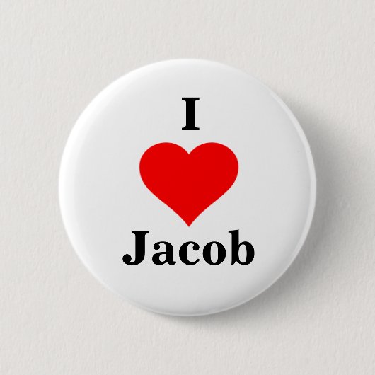 Badge Rond 5 Cm Bouton I Heart Jacob (Devant)