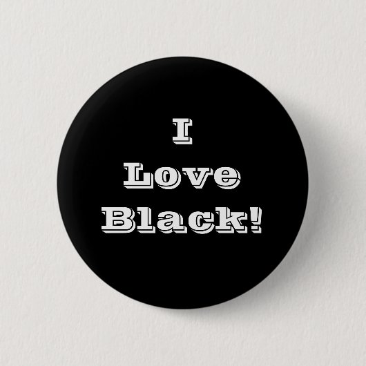 Badge Rond 5 Cm Bouton I Love Black (Devant)