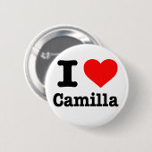 Badge Rond 5 Cm Bouton "I love Camilla" (Devant & derrière)