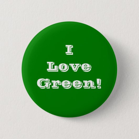 Badge Rond 5 Cm Bouton I Love Green (Devant)