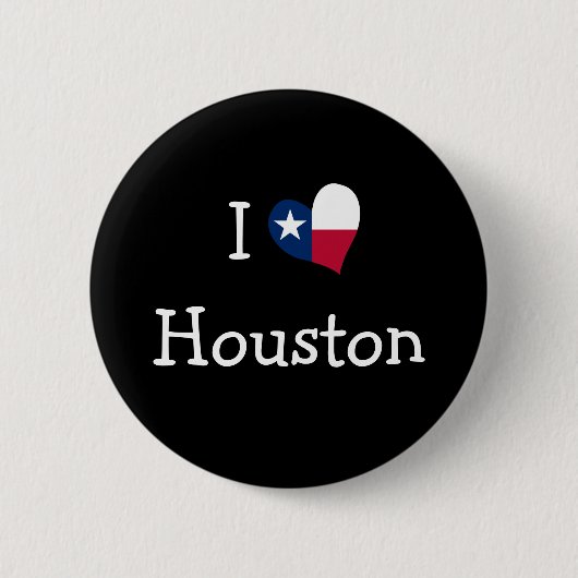 Badge Rond 5 Cm Bouton I Love Houston (Devant)