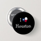 Badge Rond 5 Cm Bouton I Love Houston (Devant & derrière)