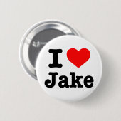 Badge Rond 5 Cm Bouton "I love Jake" (Devant & derrière)