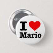 Badge Rond 5 Cm Bouton "I love Mario" (Devant & derrière)