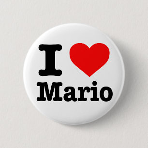 Badge Rond 5 Cm Bouton "I love Mario"