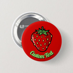 Badge Rond 5 Cm Bouton Icône fraise