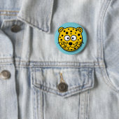Badge Rond 5 Cm Bouton idiot de léopard (En situation)
