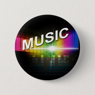 Badge Rond 5 Cm Bouton Illustration de musique