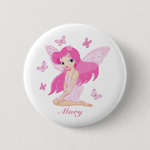 Bouton Illustration Fée Rose